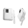 Molde Privado PD 22.5W Cable Incorporado Carga Rápida Power Bank 10000mAh Pantalla Digital Portátil Banco de Energía Móvil Regalo para Teléfono Móvil