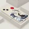 Funda protectora de silicona popular estilo japonés de olas de Kanagawa y peces koi para iPhone 17, 16Pro, funda de teléfono anticaída de cobertura total