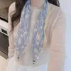 Bufanda con Perlas en Forma de Diamante, Bufanda de Seda, Bufanda para el Cuello para Mujer, Accesorio Artístico y Elegante Estilo Francés, Delgada, Transpirable, Suave Bufanda para la Cintura