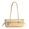 Bolso de hombro nuevo y elegante con diseño de hebilla de cinturón, bolso baguette, gran capacidad, diseño simple estampado, se puede llevar debajo del brazo