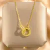 Collar Letra H de Diseño Minimalista Francés Nuevo Estilo Nacional Chino Nuevo Estilo Accesorio para el Cuello Cadena de Clavícula de Lujo Ligero Gama Alta