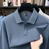 Camisa polo lisa para hombre 100% algodón mercerizado, nuevo modelo otoño 2026, camisa base lisa de alta gama, camiseta para hombre