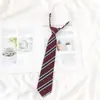 Corbata de lazo estilo japonés con rayas rojas, azules, doradas y rojas para hombre y mujer, estilo universitario, con foto de graduación, color marrón