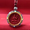 Nuevo Modelo 2025 Colgante de Cinabrio Estilo Tiktok, Buda Thangka del Año de Nacimiento, Guardián del Zodiaco Ga'U Joyería Incrustada, Plata Tibetana