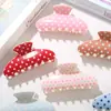 Nuevo pinza de tiburón colorida de lunares transfronteriza, pinza para el pelo semicircular de ABS, clásica y atemporal, accesorio para el pelo de pinza con estampado versátil