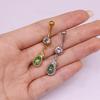Gaibei Europeo y Americano transfronterizo fruta colgante cabeza anillo para el ombligo con colgante de circonita incrustada piercing uña para el ombligo diamante completo decoración para el ombligo