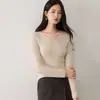Suéter de cashmere sem costura com decote em V, nova modelagem, textura canelada, corte justo e design elegante, perfeito como peça base
