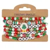 Pulseira de Natal Pulseira de Contas Transfronteiriça Boneco de Neve Árvore de Natal Velho Chifre Pulseira com Pingente de Presente Atacado