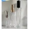 Botella de Spray Delicada Hidratante Portátil Muestra Cosméticos Botella Vacía Vidrio Transparente Botella de Perfume 10ml con Tapa Viaje