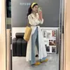 Elegante Vestido Camisa com Amarração na Cintura para Mulheres 2025 Verão Nova Moda Coreana Elegante de Alta Qualidade Tendência de Vestido Longo