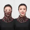Bufanda de Seda Dorada Colgante para Orejas para Mujer, Versátil para Primavera y Verano, Cubrecuellos con Protección Solar, Protector Multifuncional para Cuello, Velo Facial, Bufanda Pequeña de Seda Versátil para Ponerse