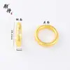 Esperando con ansias el Nuevo Anillo Dorado Arena Antigua Estilo Chino Nuevo Tendencia Nacional Lujo Ligero Oro Diamante Anillo Liso Anillo de Cola Esmerilado Liso