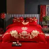 2026 Novo Algodão Puro Fio 40 Novo Estilo Chinês Bordado Casamento Conjunto de Várias Peças