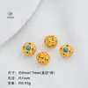 Acessórios Banhados a Ouro Estilo Antigo com o Caractere '', Contas Espaçadoras de Bola Redonda, Textura Martelada, Contas com Furo Passante em Formato de Coração e Estrela, Contas Soltas para Acessórios de Joias DIY