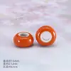 Fornecimento Transfronteiriço de Contas Cerâmicas Planas Coloridas com Furo Grande, Acessórios para Roupas, Contas Espaçadoras, Acessórios para Joias DIY de Pulseira, Acessórios com Contas
