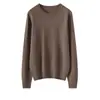 Baicai Rong Otoño/Invierno Nuevo Suéter de Cachemira de Cuello Redondo de Color Sólido Delgado Capa Interior Tejido Simple Versátil Capa Base