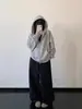 Pantalones de Chándal Retro Americanos para Hombre Otoño Invierno Engrosados Sueltos Pierna Ancha Cintura Alta Caída Cordón Linterna Casual Largos Versátiles