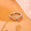 Anillo de Trébol de Cuatro Hojas de Zirconia para Mujer, Moda Estilo Xiaohongshu, Lujo Ligero Flor con Incrustaciones de Diamante Anillo para Dedo Índice de Trébol de la Suerte