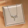 Collar de Cadena para Clavícula con Incrustaciones de Cobre y Diamantes Completos Estilo INS Japonés Coreano de Lujo Ligero Toque de Gama Alta para Mujeres Versátil Exquisito Venta Caliente Transfronteriza
