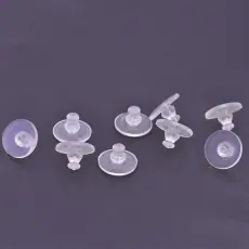 新款透明飞盘软胶三角夹青蛙夹耳堵防过敏DIY耳环饰品配件批发