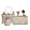 2026 Nuevo Tocador de Madera Maciza Dormitorio Simple Moderno Pequeño Estilo Crema Mesita de Noche Mesa de Maquillaje Tocador Gabinete Integrado