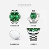 Reloj marca OPK nuevo clásico verde Submariner banda de acero automático mecánico para hombre esqueleto impermeable luminoso para hombre