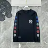 Camiseta de manga larga con gradiente de color CH en la columna y herradura pequeña 24SS Exclusiva transfronteriza para parejas