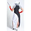S-XL Vestido Kuila Dálmata Halloween Preto e Branco Bruxa Yin Yang Fantasia de Palhaço Kuila Roupa de Palco