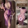 Conjunto Personalizado de Lingerie Sexy Feminina com Renda e Meia-calça Sexy, Camisola Sexy Transparente, Pura Sedução, Pijama Sexy para Casa
