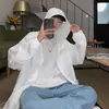 Roupa com Proteção Solar Masculina Verão Leve Solta Moda Marca Casaco Estilo Hong Kong Moda Protetor Solar Respirável plus size Cor Sólida Roupa com Proteção Solar