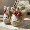 Chinelos Fofos 2026 Novo Inverno Mais Veludo Confortáveis Chinelos de Algodão Bico Fechado Fofos Chinelos de Gatinho Interno Casa