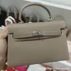 Bolsa Kelly Segunda Geração Padrão Palmeira 2026 Modelo Novo Bolsa Feminina de Alto Padrão Mini Bolsa de Mão Bolsa Transversal Texturizada para Mulheres