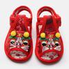 Sandalias de Verano para Bebé Cabeza de Tigre Estilo Folclórico Luna Llena del Bebé 100 Días Bordadas en Tela Zapatos de Tigre para Niños Antideslizantes