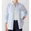 [Il Pedido] Camisa de Lino Lisa de Manga Larga con Cuello de Solapa para Mujer, Nueva Colección Verano 2026, Top Casual Versátil