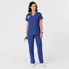 Uniforme de Scrubs Elástico de Manga Corta con Cuello en V para Clínicas Dentales, Salones de Belleza, Quirófanos, Uniformes de Enfermería, Venta al por Mayor de Ropa de Trabajo y Personalización