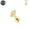 Pendientes de Titanio Elegantes Europeos y Americanos Transfronterizos Aleación de Titanio G23 Moda Grado Médico Joyería para Perforaciones Rosca Interna Zirconia Marquise