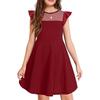 Vestido de Fiesta de Verano 2026 Vestidos para Niñas Princesa Disfraces de Performance Infantil Malla con Volantes Encaje