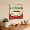 Arte de pared de metal estilo vintage para decoración de bar, letrero de hojalata, 20/30 cm, diseño de ilustración de taza de café