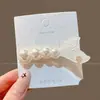 Presilha de cabelo de pérola estilo coreano para meninas, simples e estilosa, alto valor estético, adequada para uso diário, presilha lateral para franja e cabelos soltos, acessório de cabelo de presilha lateral de uma linha