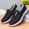 Zapatos de Tela de Invierno del Viejo Pekín, Forrados de Felpa y Engrosados, Zapatos de Algodón sin Cordones para Personas de Mediana Edad y Mayores, Suela Suave Antideslizante, Zapatos Casuales Cálidos para Papá