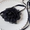 Collar de Moda Estilo Francés Vintage Dali Flor Loca Estilo Chanel Cinta Negra gargantilla Correa para el Cuello Cadena para el Cuello