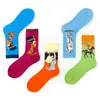 Calcetines Transfronterizos Nuevos de Moda Calcetines para Hombre Mona Lisa Personalizados Literarios Retro Pintura al Óleo Europea y Americana Estrella Algodón Calcetines para Hombre de Caña Alta
