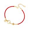 Jade de Hotan Ping An Plata Esterlina 925 Pulsera de Plata para Pie Marea Nacional Xiangyun Fortuna Pulsera de Marca Trébol de Cuatro Hojas de la Suerte Cuerda de Mano