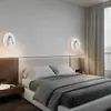 Luminária de parede para leitura em estilo nórdico com interruptor, adequada para quartos de hotel e pousadas, spot de LED criativo rotativo