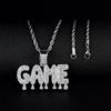 Novo pingente de hip hop de comércio exterior com Diamante Diamante Letra GAME personalidade acessórios de gota d'água Corrente Cubana bico pendurado masculino atacado