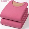 Novo traje térmico de veludo camelo feminino terno de lã de cordeiro espessado forrado com fleece algodão roupas de outono calça comprida mãe avó inverno