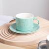 Taza de cerámica sencilla con diseño de flores, juego francés, para el hogar, la oficina, el té de la tarde, el café y el platillo.
