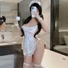 Fan Lei Lencería Sexy Sexy Lindo Delantal Femenino Chef Puro Sirvienta Uniforme de Sirvienta Encaje Pijama 913