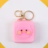 Porta-moedas quadrado de silicone de desenho animado atacado, mini bolsa de armazenamento infantil, bolsa divertida para fones de ouvido, pingente de bolsa, pequeno presente