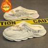 2025 Pantuflas de Algodón Gruesas de Gran Tamaño Transfronterizas de Invierno para Hombre, Pantuflas de Suela Gruesa para el Hogar y el Interior que se Pueden Usar Afuera, Zapatos de Algodón Calientes